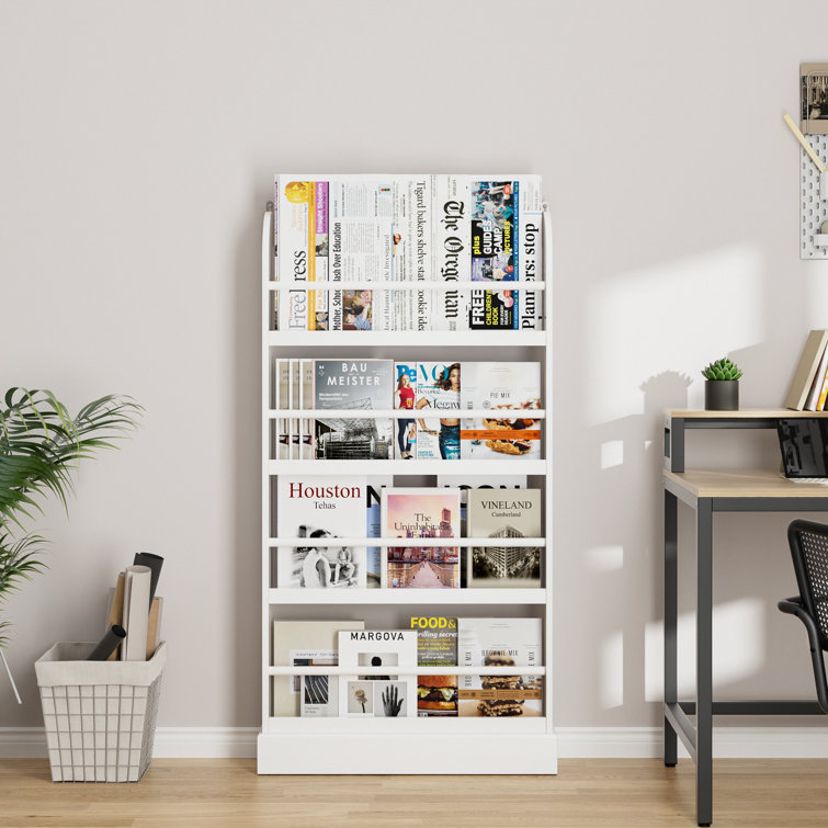 Vertical deals bookshelf white